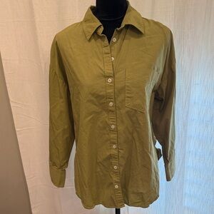 Anthropologie Olive Green Blouse